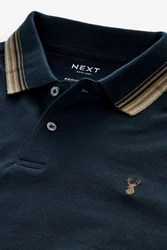 Next Poloshirt mit breitem Bruststreifen Dunkelblau/Blau