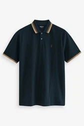 Next Poloshirt mit breitem Bruststreifen Dunkelblau/Blau