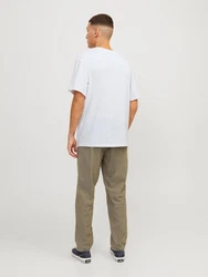 Jack & Jones T-Shirt JJESUMMER LINEN TEE SS O-NECK Hellblau/Grau/Blau