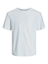 Jack & Jones T-Shirt JJESUMMER LINEN TEE SS O-NECK Hellblau/Grau/Blau