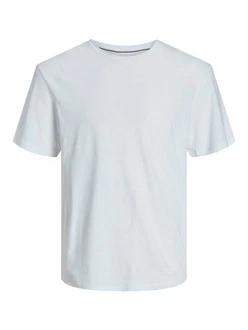 Jack & Jones T-Shirt JJESUMMER LINEN TEE SS O-NECK Hellblau/Grau/Blau