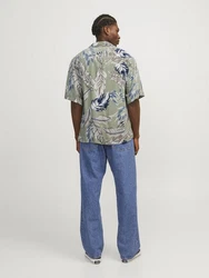 Jack & Jones Hawaiihemd JJEJEFF AOP RESORT SHIRT SS SN Blau/Grün