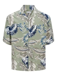 Jack & Jones Hawaiihemd JJEJEFF AOP RESORT SHIRT SS SN Blau/Grün