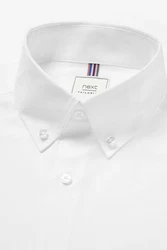 Next Businesshemd Slim Fit Button-down-Oxfordhemd Weiß/Dunkelblau/Creme