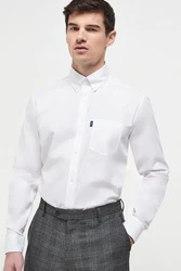 Next Businesshemd Slim Fit Button-down-Oxfordhemd Weiß/Dunkelblau/Creme