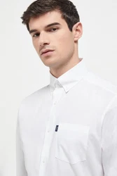 Next Businesshemd Slim Fit Button-down-Oxfordhemd Weiß/Dunkelblau/Creme