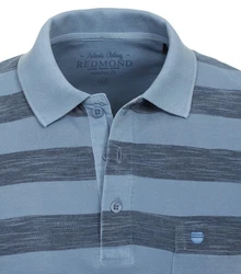 Redmond Poloshirt gestreift Hellblau/Dunkelblau/Blau/Grau