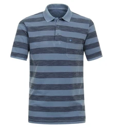Redmond Poloshirt gestreift Hellblau/Dunkelblau/Blau/Grau