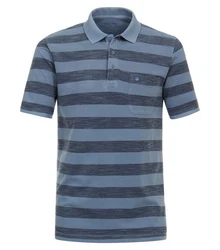 Redmond Poloshirt gestreift Hellblau/Dunkelblau/Blau/Grau