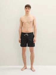 TOM TAILOR Denim Badehose Schwarz/Silber/Beige