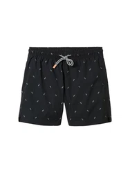 TOM TAILOR Denim Badehose Schwarz/Silber/Beige