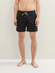 TOM TAILOR Denim Badehose Schwarz/Silber/Beige