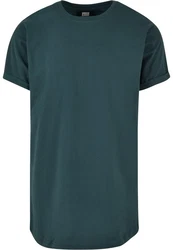 Urban Classics Herren Long Shaped Turnup Tee T Shirt Grün/Türkis/Dunkelgrün