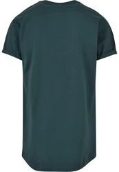 Urban Classics Herren Long Shaped Turnup Tee T Shirt Grün/Türkis/Dunkelgrün