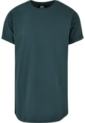 Urban Classics Herren Long Shaped Turnup Tee T Shirt Grün/Türkis/Dunkelgrün