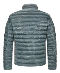 Milestone Lederjacke MSCavallino Blau/Grau/Dunkelgrün/Türkis