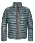 Milestone Lederjacke MSCavallino Blau/Grau/Dunkelgrün/Türkis