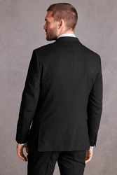 Next Baukastensakko Slim-Fit Signature Tollegno Anzugsakko Schwarz/Dunkelgrau/Rosa