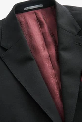 Next Baukastensakko Slim-Fit Signature Tollegno Anzugsakko Schwarz/Dunkelgrau/Rosa
