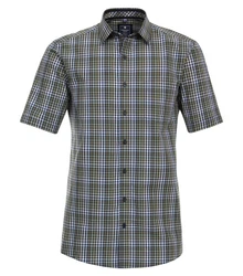 Redmond Kurzarmhemd Kentkragen Comfort Fit Dunkelgrün/Blau/Türkis/Grün