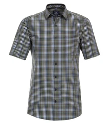 Redmond Kurzarmhemd Kentkragen Comfort Fit Dunkelgrün/Blau/Türkis/Grün