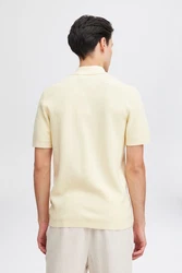 Casual Friday Poloshirt CFKarl knit polo with halfzip Khaki/Beige/Weiß/Gelb