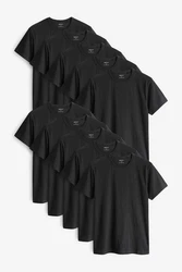 Next Unterhemd Slim-Fit T-Shirts (10-St) Grau/Schwarz/Dunkelgrau