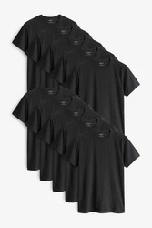 Next Unterhemd Slim-Fit T-Shirts (10-St) Grau/Schwarz/Dunkelgrau