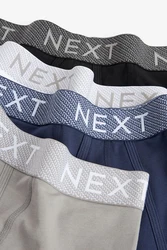 Next A-Front Boxershorts (4-St) Dunkelblau/Grau