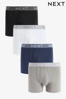 Next A-Front Boxershorts (4-St) Dunkelblau/Grau