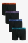 Next A-Front Boxershorts (4-St) Dunkelblau/Lila/Schwarz/Grau