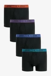 Next A-Front Boxershorts (4-St) Dunkelblau/Lila/Schwarz/Grau