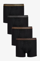 Next A-Front Boxershorts (4-St) Schwarz/Braun