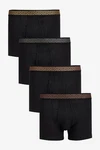Next A-Front Boxershorts (4-St) Schwarz/Braun