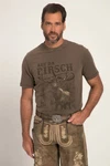 JP1880 T-Shirt Tracht Halbarm Print Vintage Look Dunkelgrün/Dunkelrot/Braun/Rot/Gelb/Khaki
