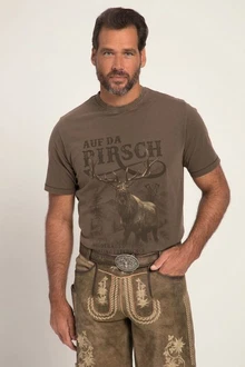 JP1880 T-Shirt Tracht Halbarm Print Vintage Look