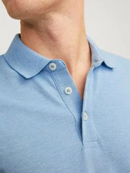Jack & Jones Poloshirt JJEPAULOS POLO SS NOOS Hellblau/Blau