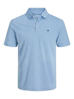Jack & Jones Poloshirt JJEPAULOS POLO SS NOOS Hellblau/Blau