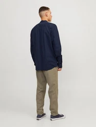 Jack & Jones Langarmhemd JJESUMMER BAND SHIRT LS SN Dunkelblau