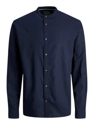 Jack & Jones Langarmhemd JJESUMMER BAND SHIRT LS SN Dunkelblau