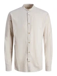 Jack & Jones Langarmhemd JJESUMMER BAND SHIRT LS SN Weiß/Khaki/Beige