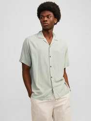 Jack & Jones Kurzarmhemd JJEJEFF SOLID RESORT SHIRT Hellgrün/Grün/Khaki/Dunkelgrün