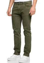 Indicode Regular-fit Jeans INGannar Dunkelgrün/Khaki