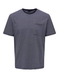 Only & Sons T-Shirt Bale Dunkelblau/Grau/Blau