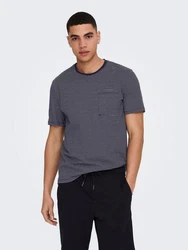 Only & Sons T-Shirt Bale Dunkelblau/Grau/Blau