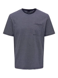 Only & Sons T-Shirt Bale Dunkelblau/Grau/Blau