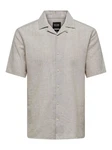 ONLY & SONS Kurzarmhemd ONSCAIDEN SS SOLID RESORT LINEN Khaki/Beige/Grau/Weiß/Braun/Hellgrau