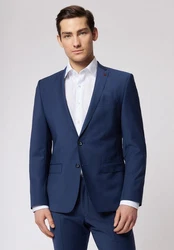 Roy Robson Sakko Slim-Fit Baukasten Dunkelblau/Hellblau/Blau