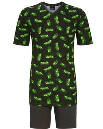 Pyjama Herren Kurzarm 'Dollars' 4241316, Graphit