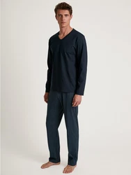 CALIDA Pyjama Special Herren Dunkelblau/Blau